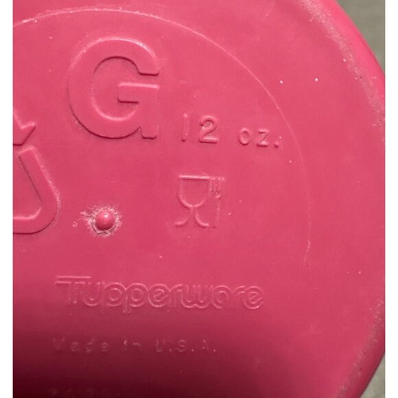 Tupperware Tumblers Stackable 12 Ounce Cups Magenta Pink Vintage Set of 4 - Picture 11 of 11